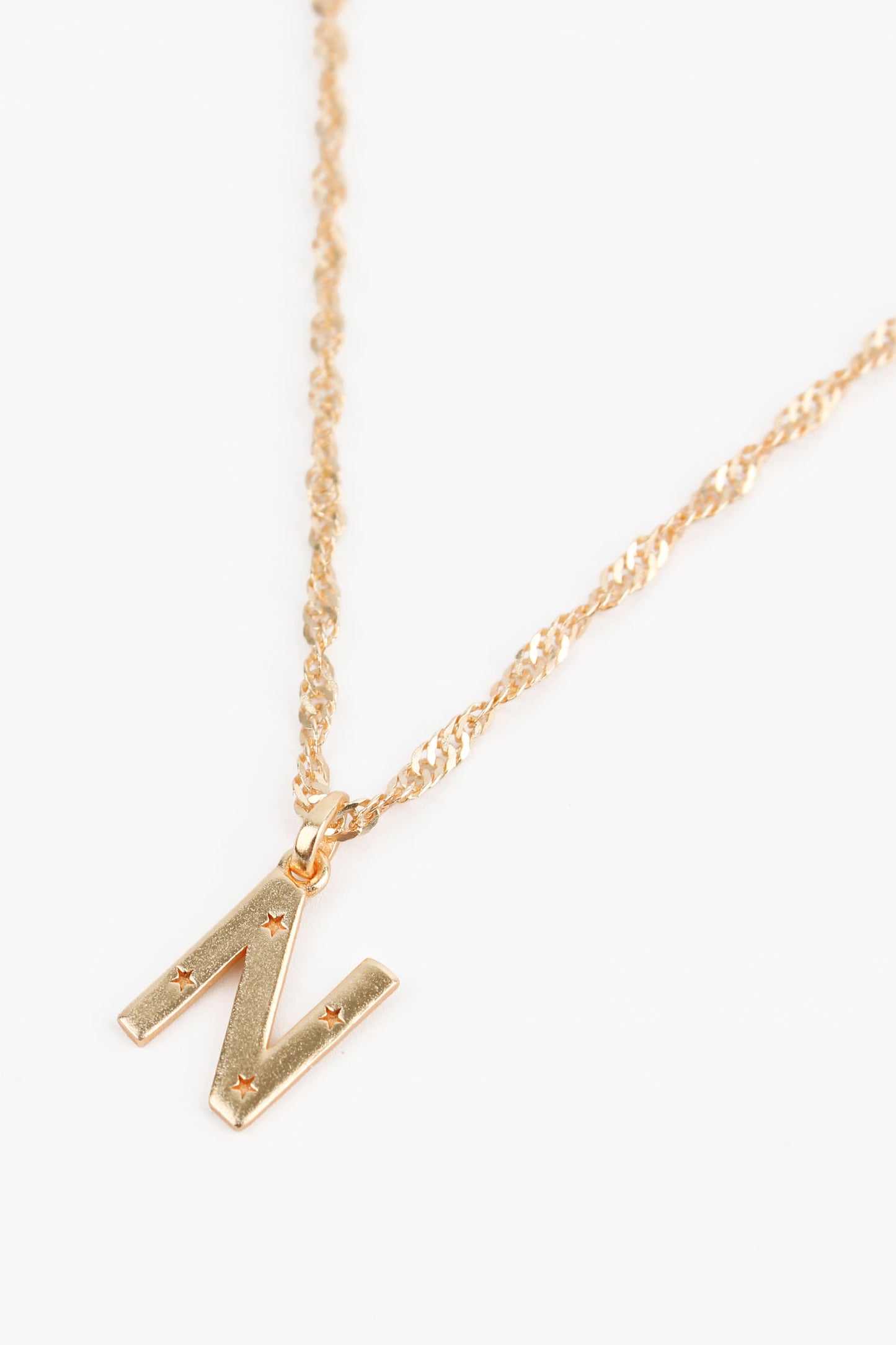 NECKLACE WITH N CHARM GOLD PLATED