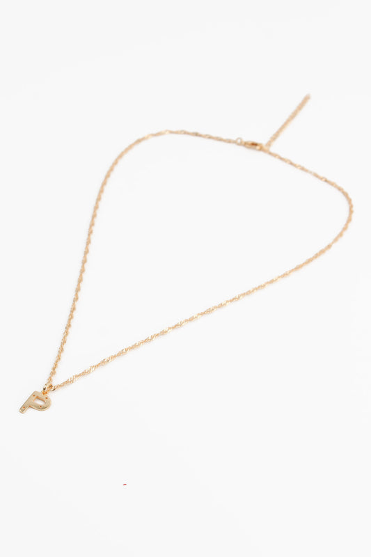 NECKLACE WITH P CHARM GOLD PLATED