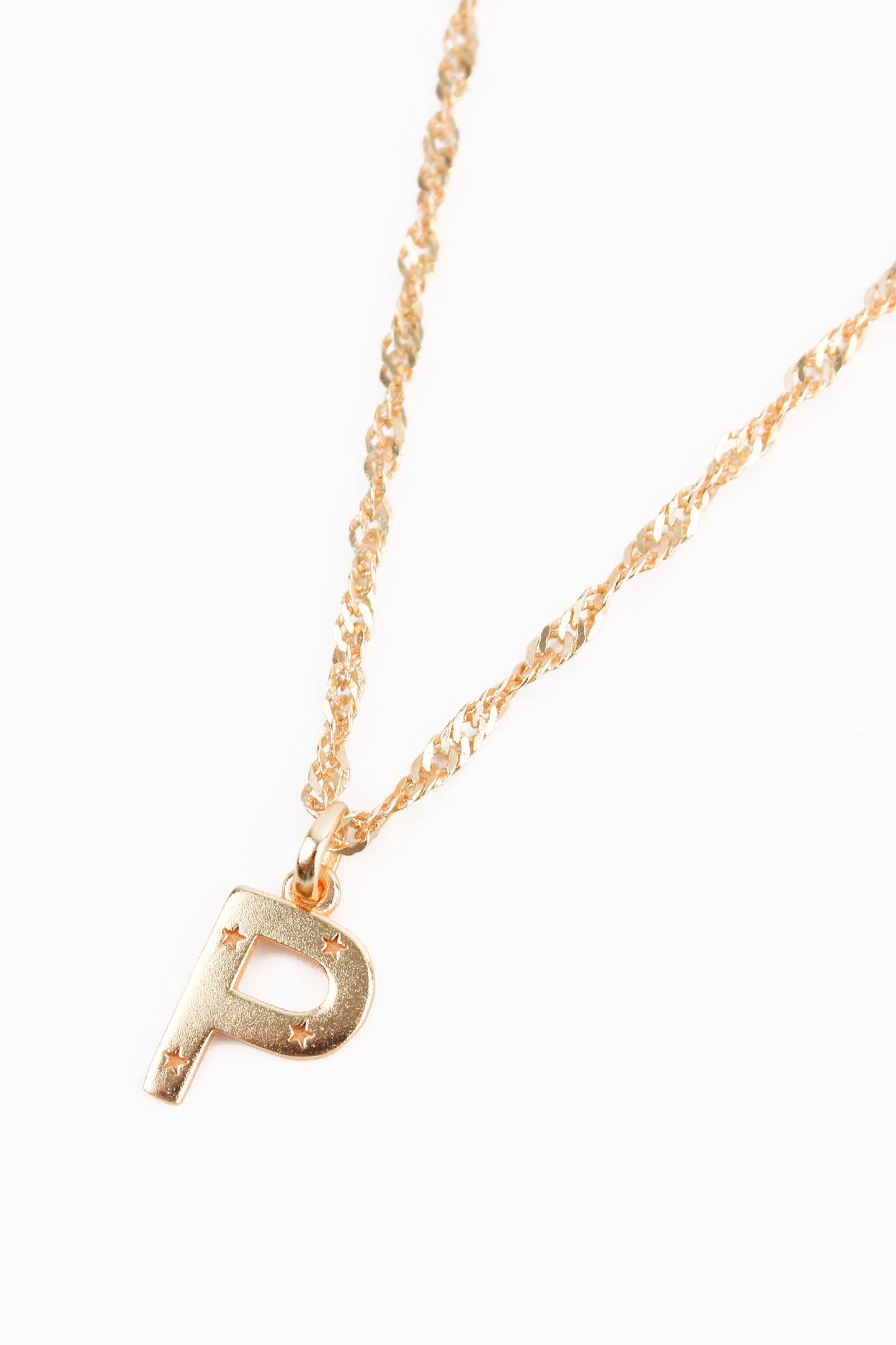 NECKLACE WITH P CHARM GOLD PLATED