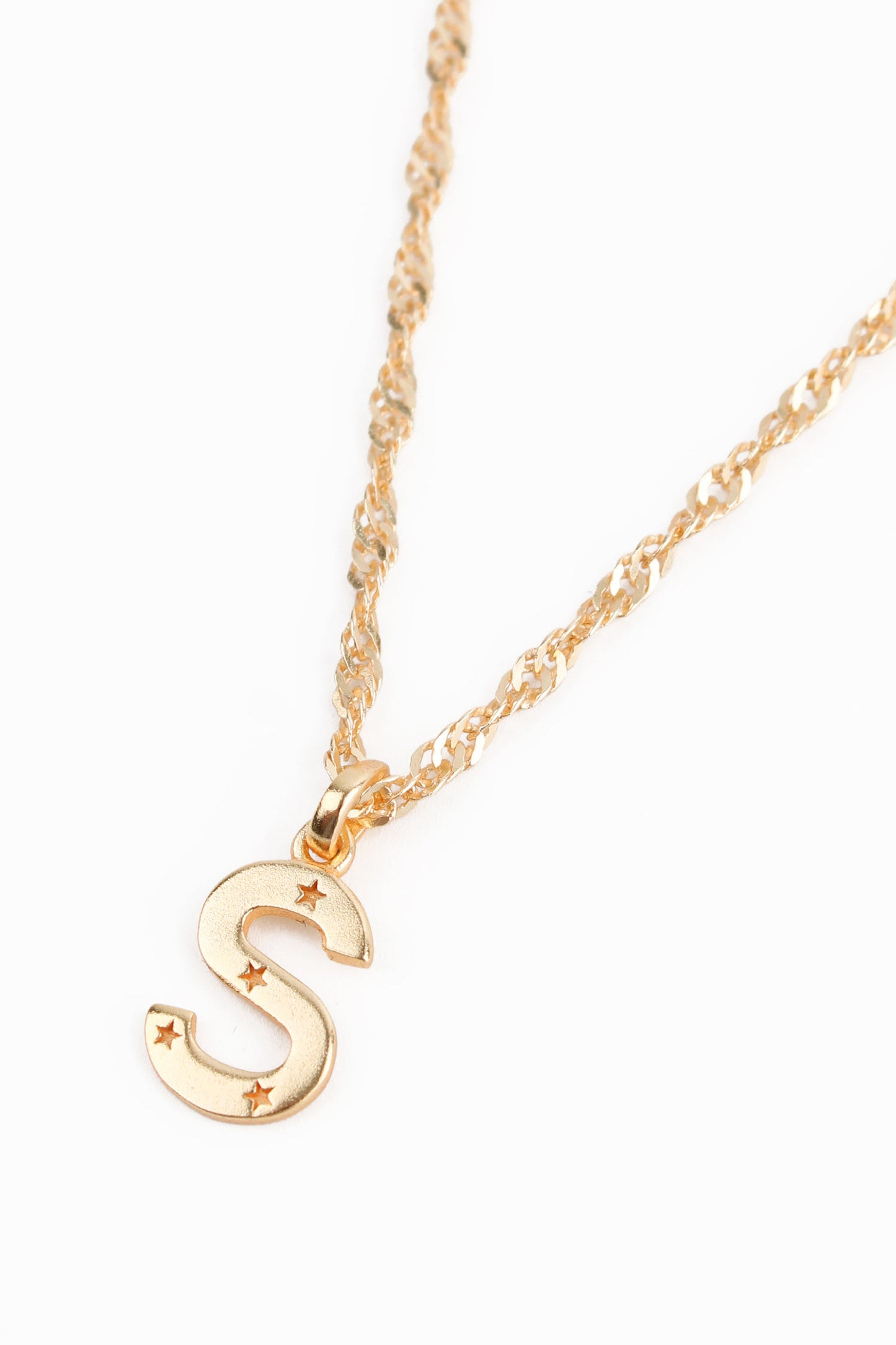 NECKLACE WITH S CHARM GOLD PLATED