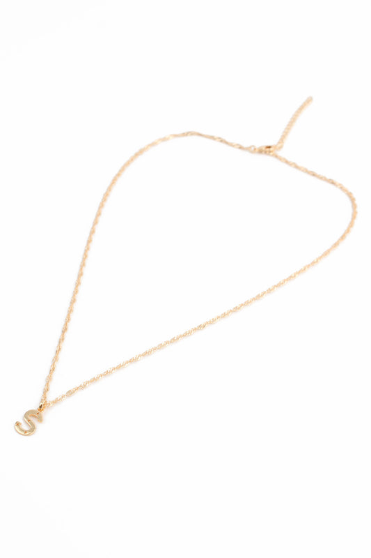 NECKLACE WITH S CHARM GOLD PLATED