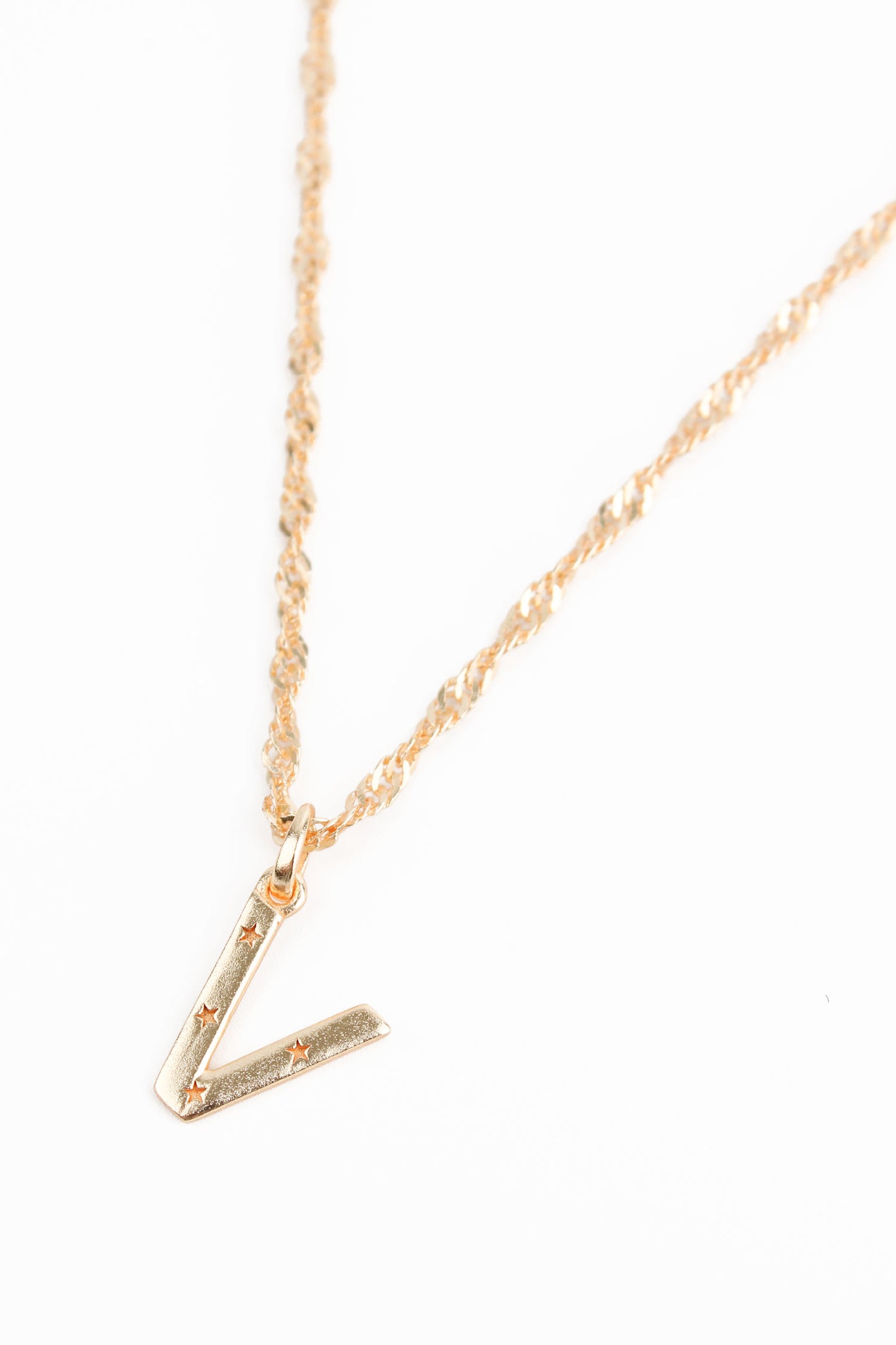 NECKLACE WITH V CHARM GOLD PLATED