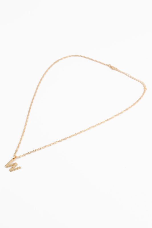 NECKLACE WITH W CHARM GOLD PLATED
