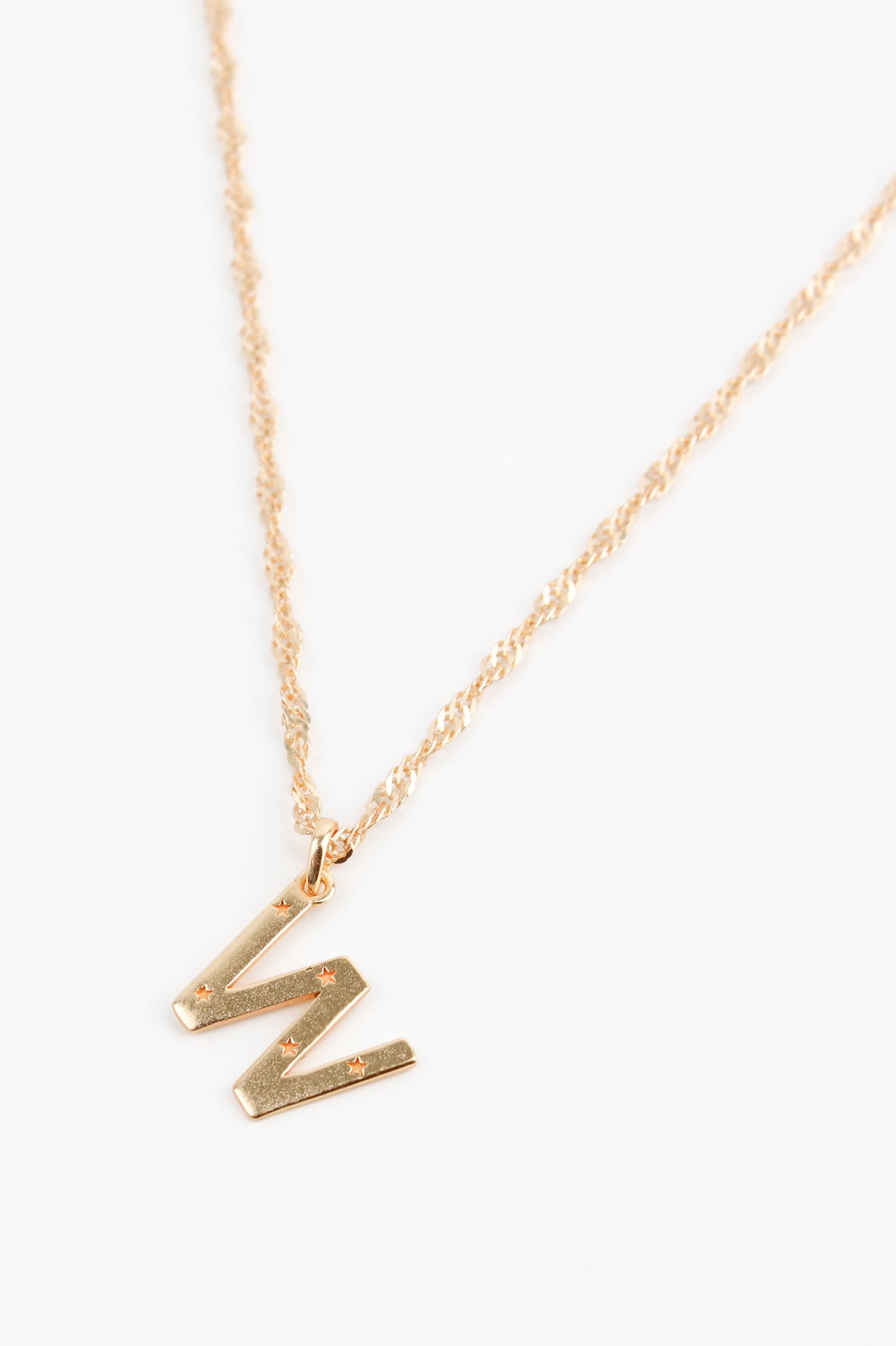 NECKLACE WITH W CHARM GOLD PLATED