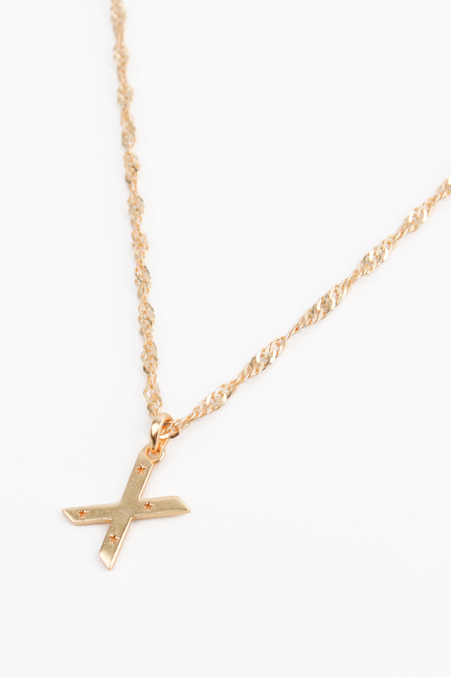 NECKLACE WITH X CHARM GOLD PLATED