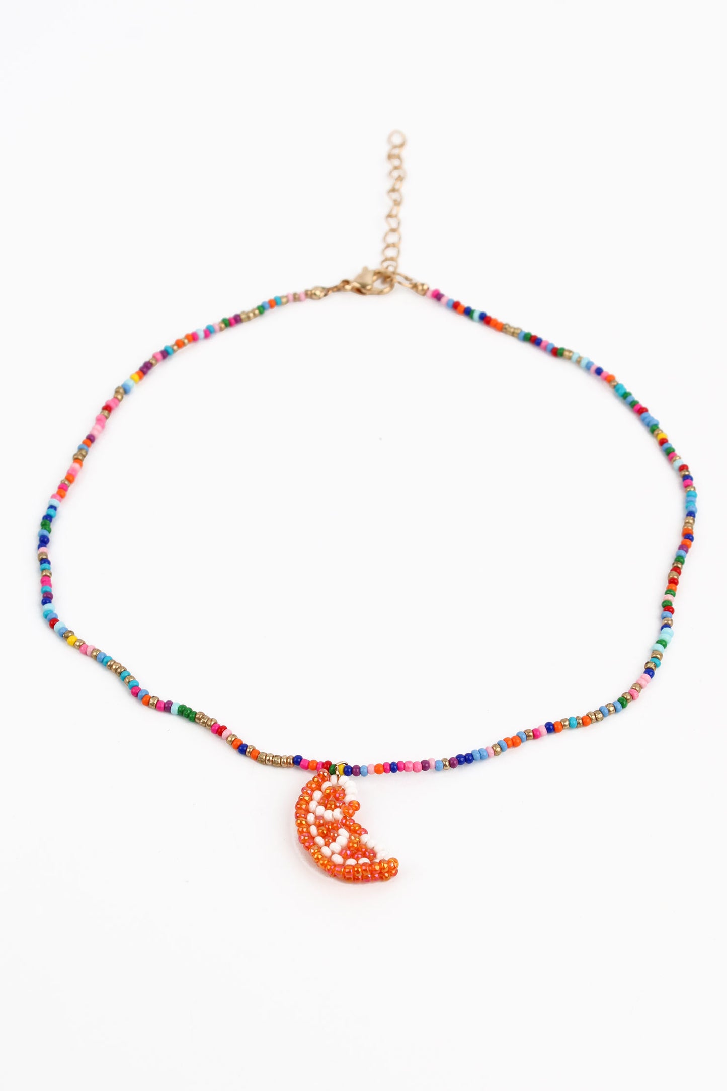 ORANGE BEADED FRUIT NECKLACE
