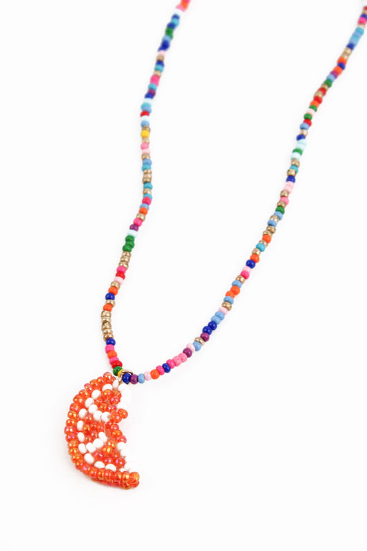 ORANGE BEADED FRUIT NECKLACE