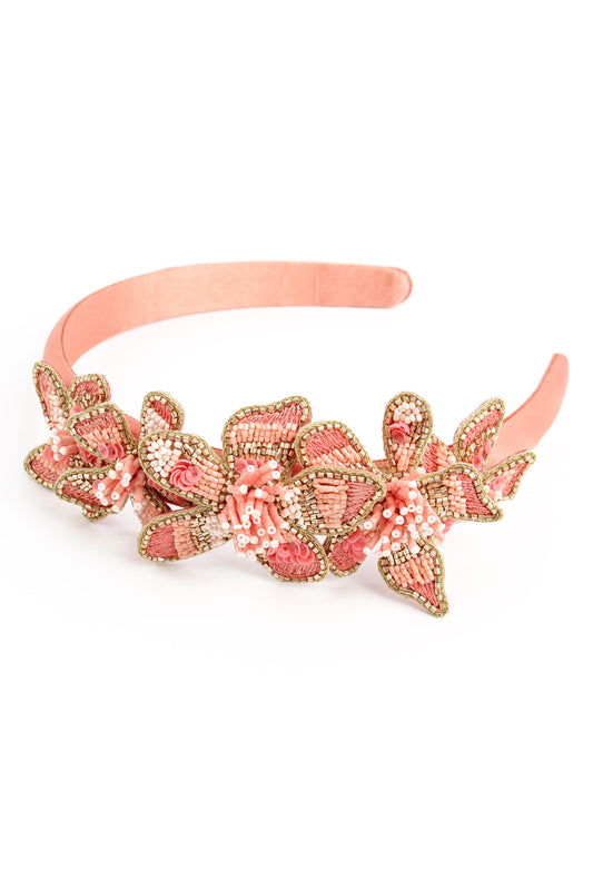 PEACH FLOWER HEADBAND