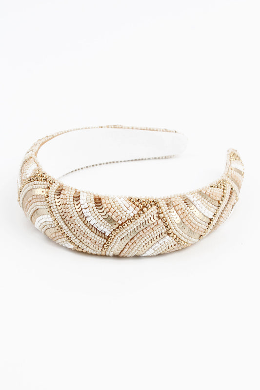 PEARL WHITE SEQUIN HEADBAND