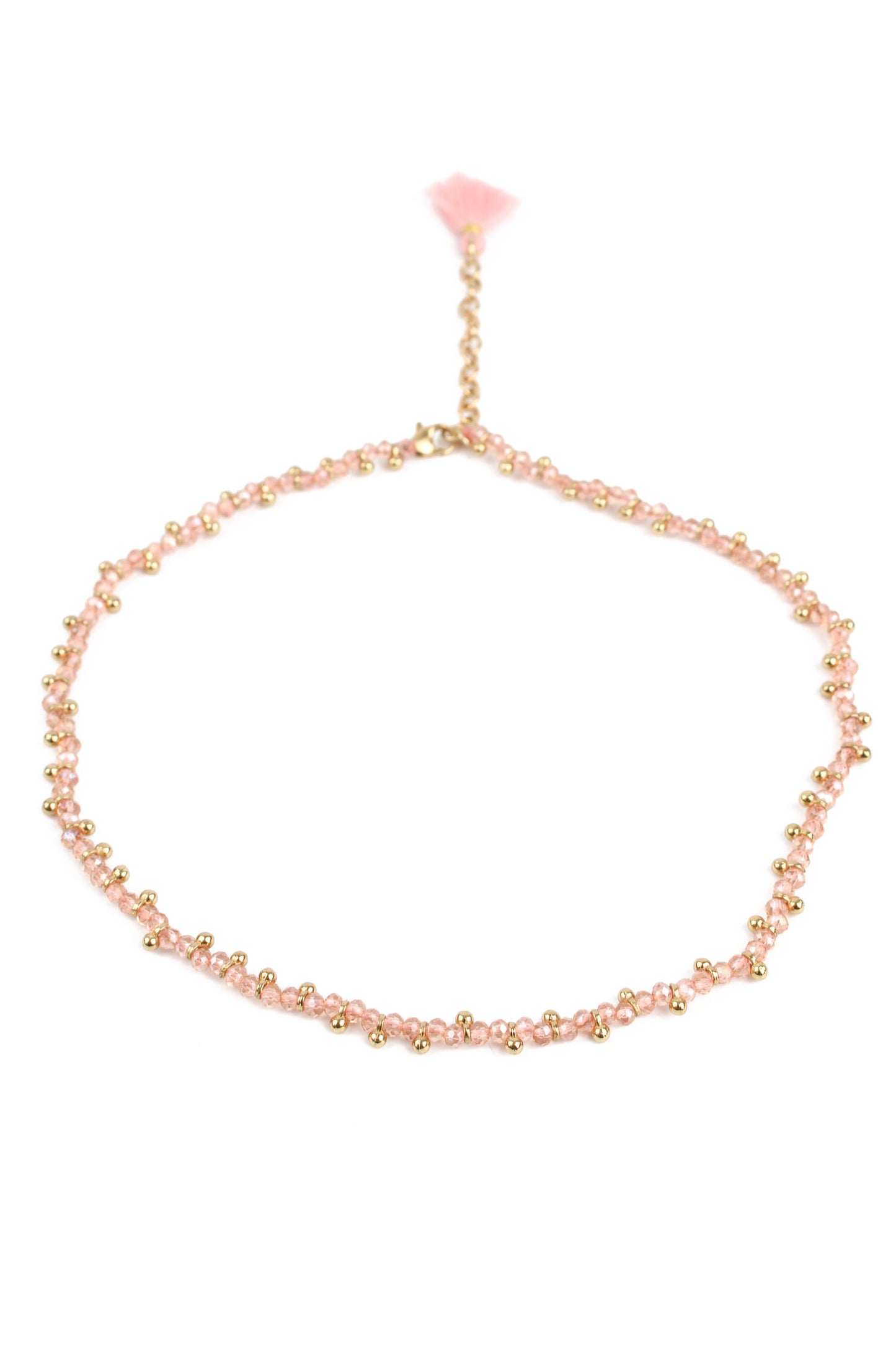 PINK CORD & BEAD CHOKER