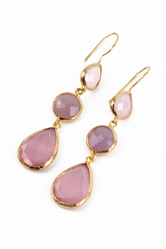 PINK GLASS TRIPLE DROPS