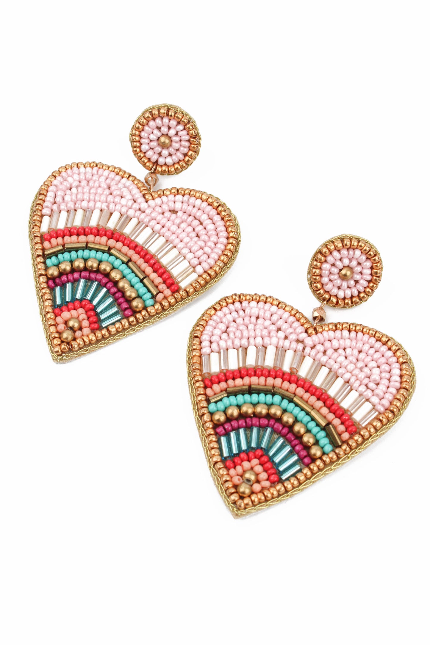 PINK MULTI PATTERNED HEART