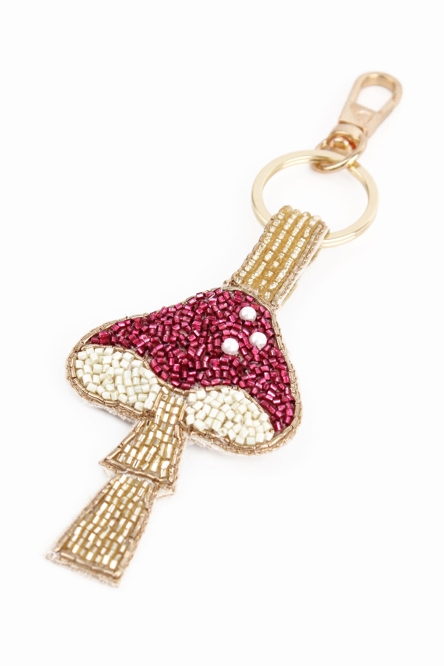 PINK MUSHROOM KEYRING/BAG CHARM