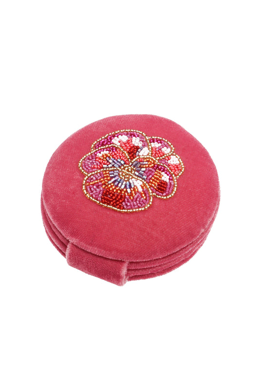 PINK PANSY COMPACT MIRROR
