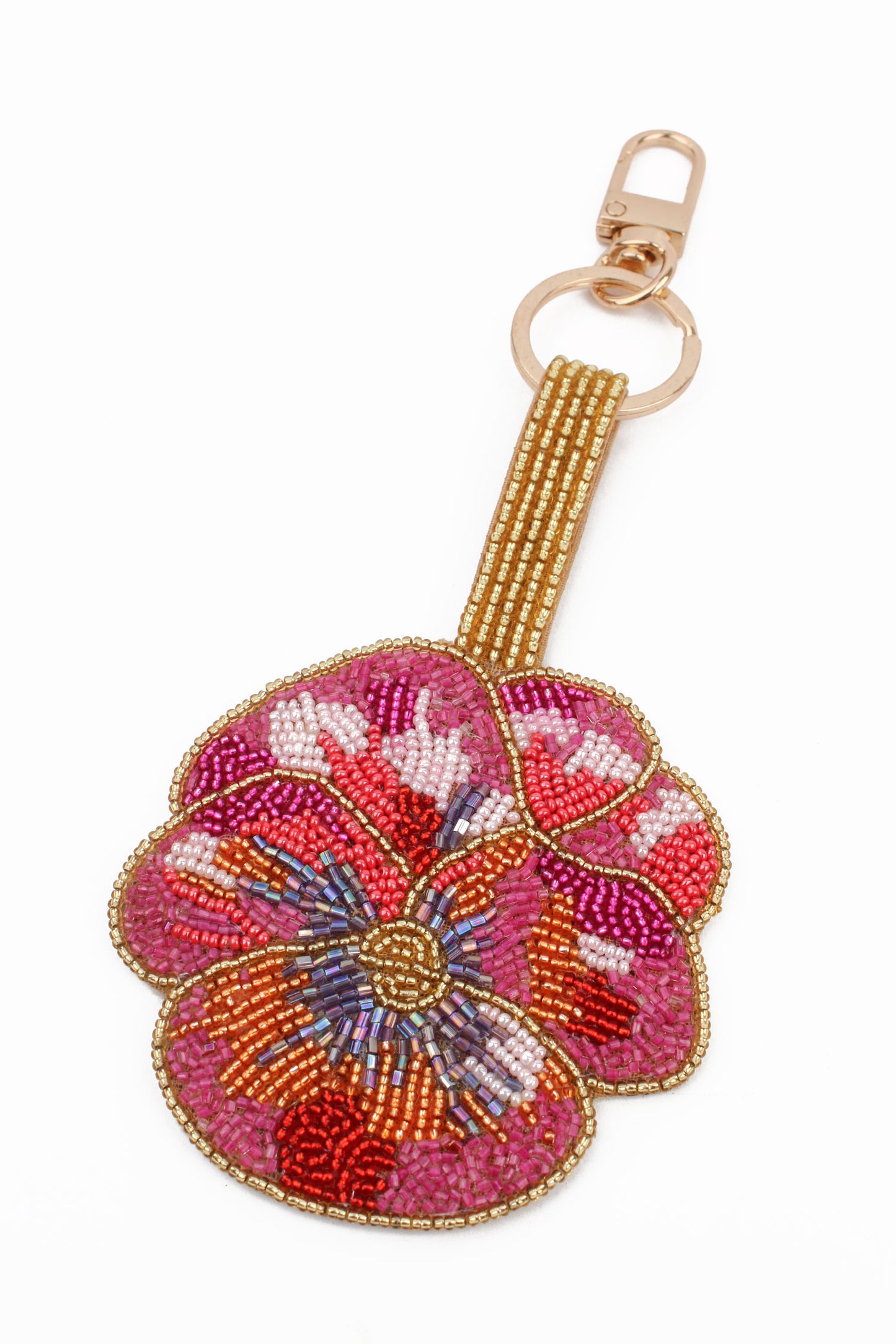 PINK PANSY KEYRING