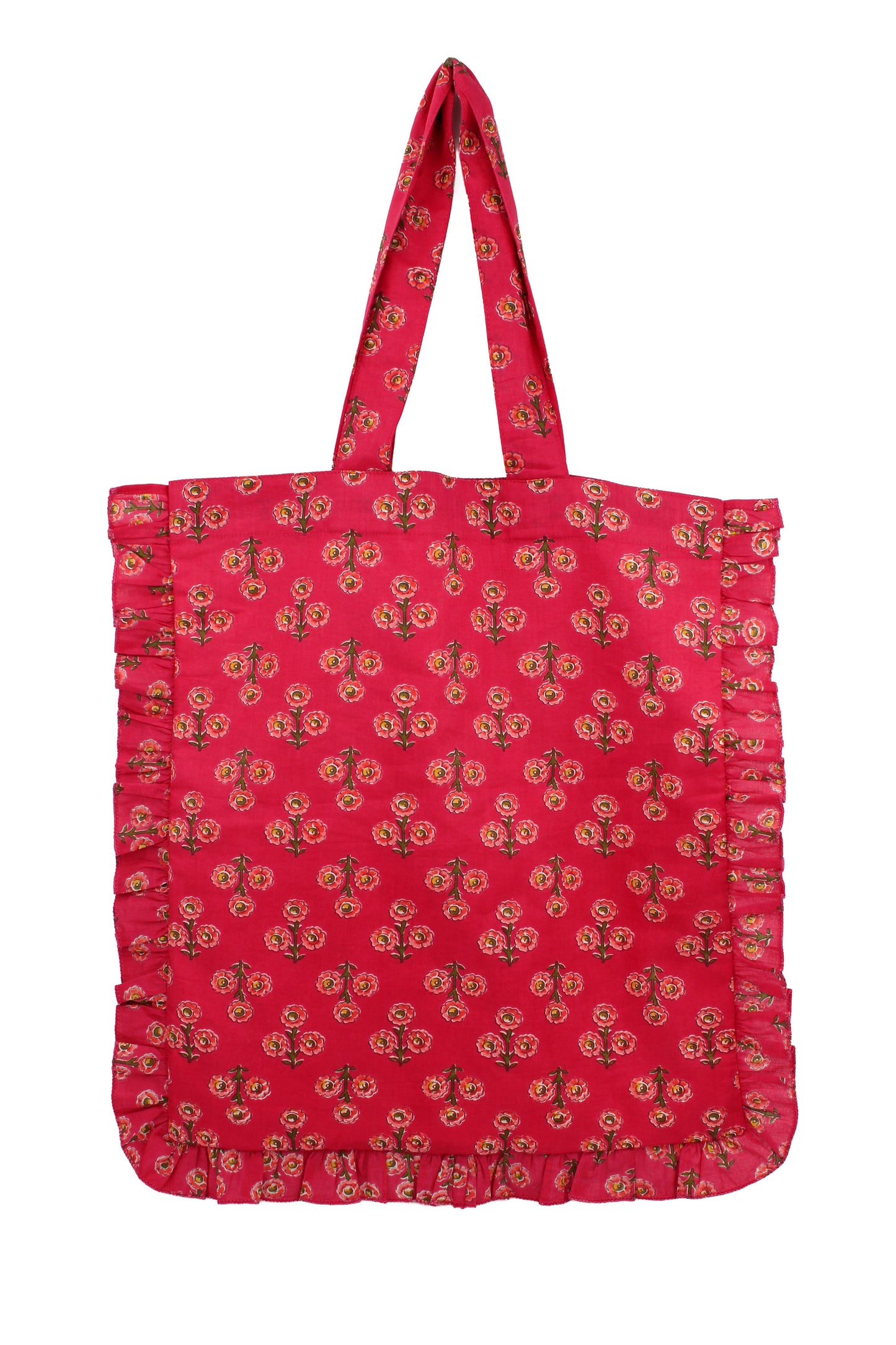 PINK PRINT FRILL TOTE BAG