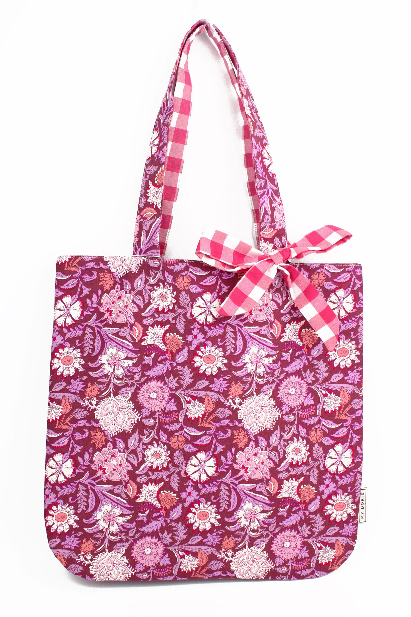 PINK REVERSIBLE TOTE BAG WITH BOW