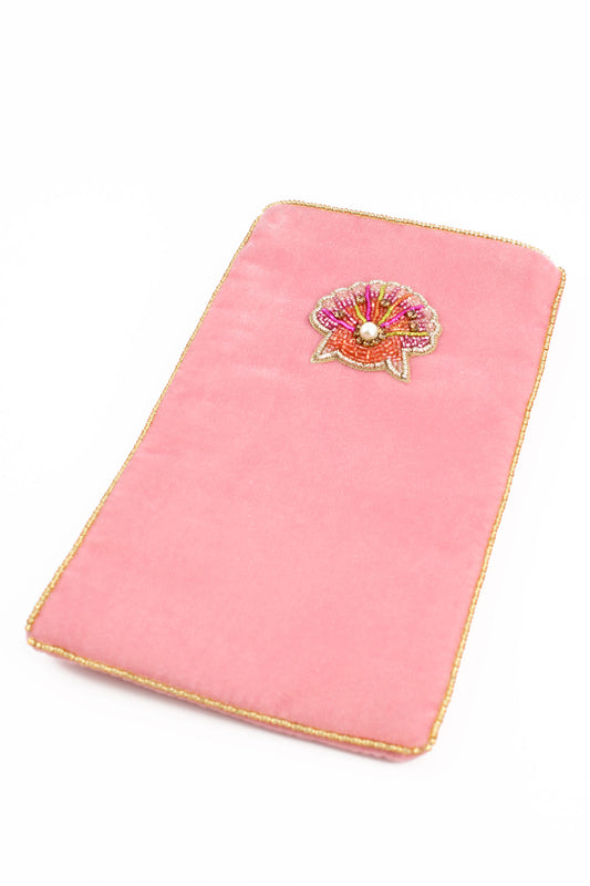 PINK SHELL SUNGLASSES CASE