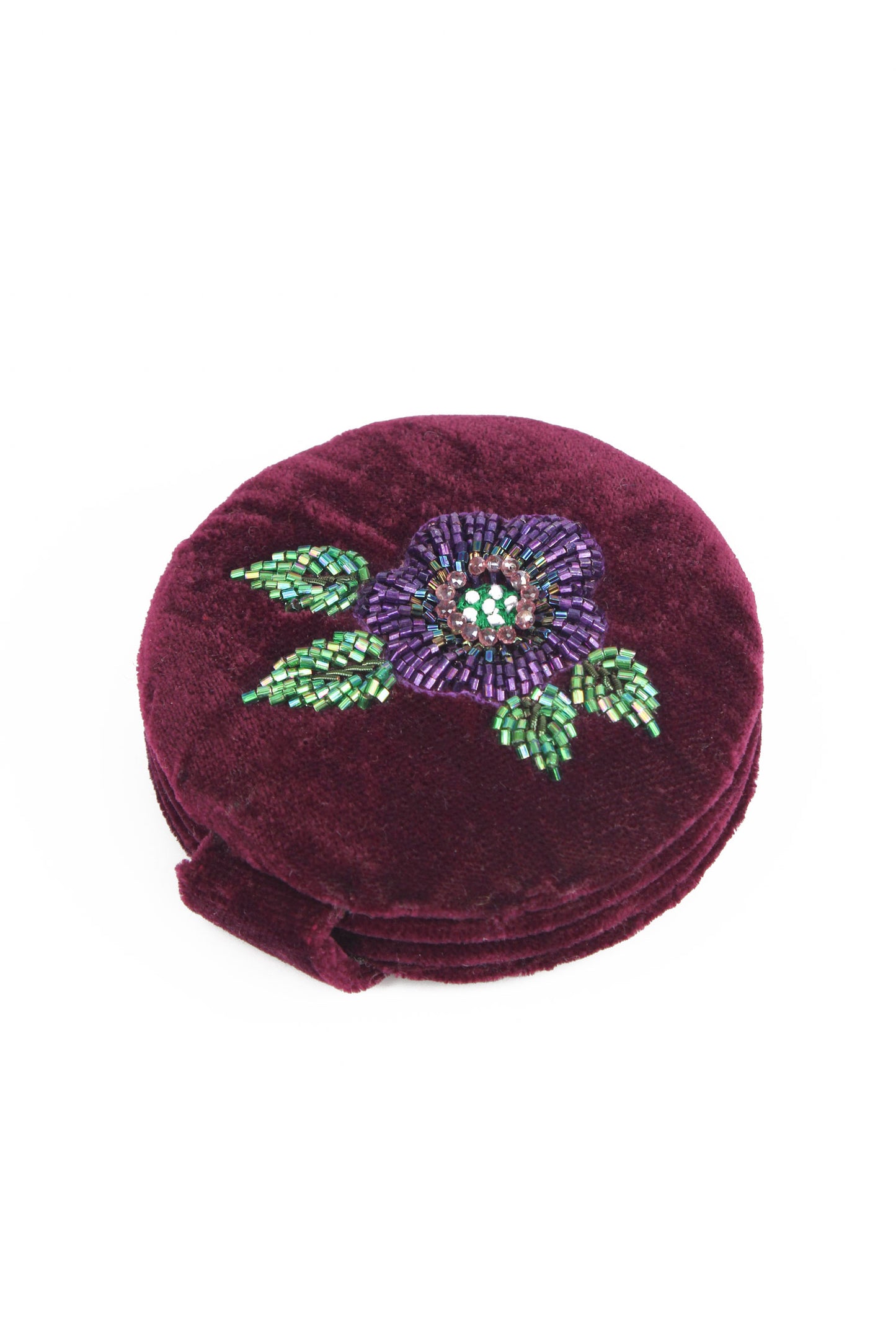 PURPLE FLOWER COMPACT MIRROR