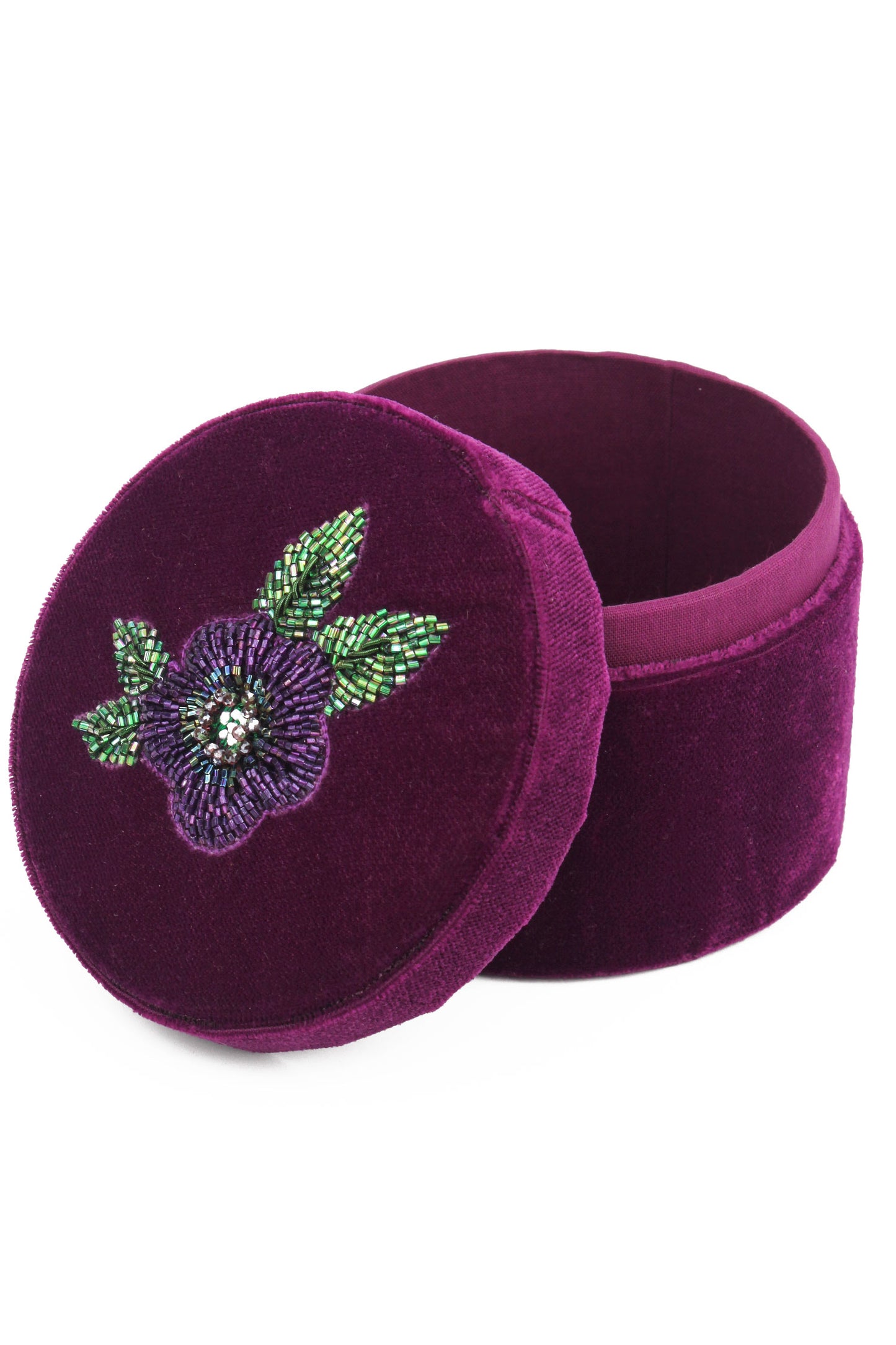 PURPLE FLOWER ROUND BOX