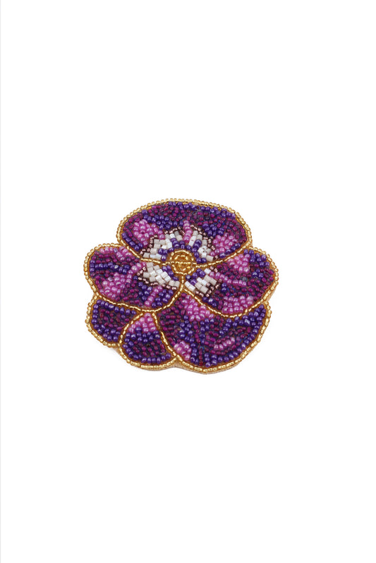 PURPLE WINTER PANSY BROOCH