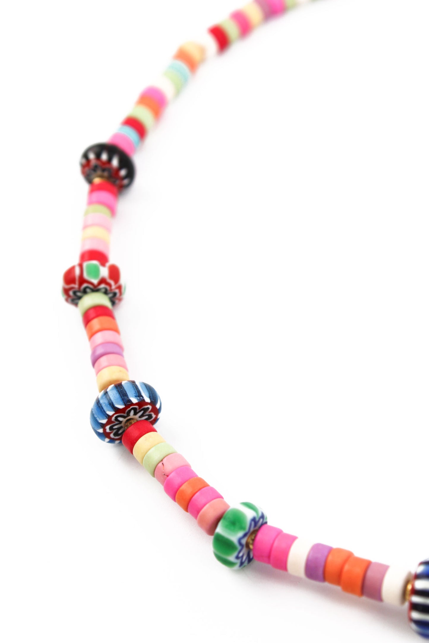 RAINBOW BEADED CHARM NECKLACE