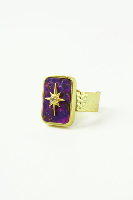 SODALITE STARBURST COCKTAIL RING (6969681871035)