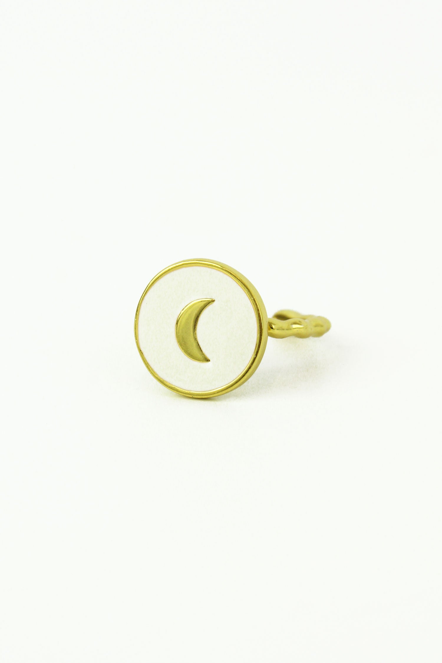 WHITE ENAMEL MOON RING (7069943529659)