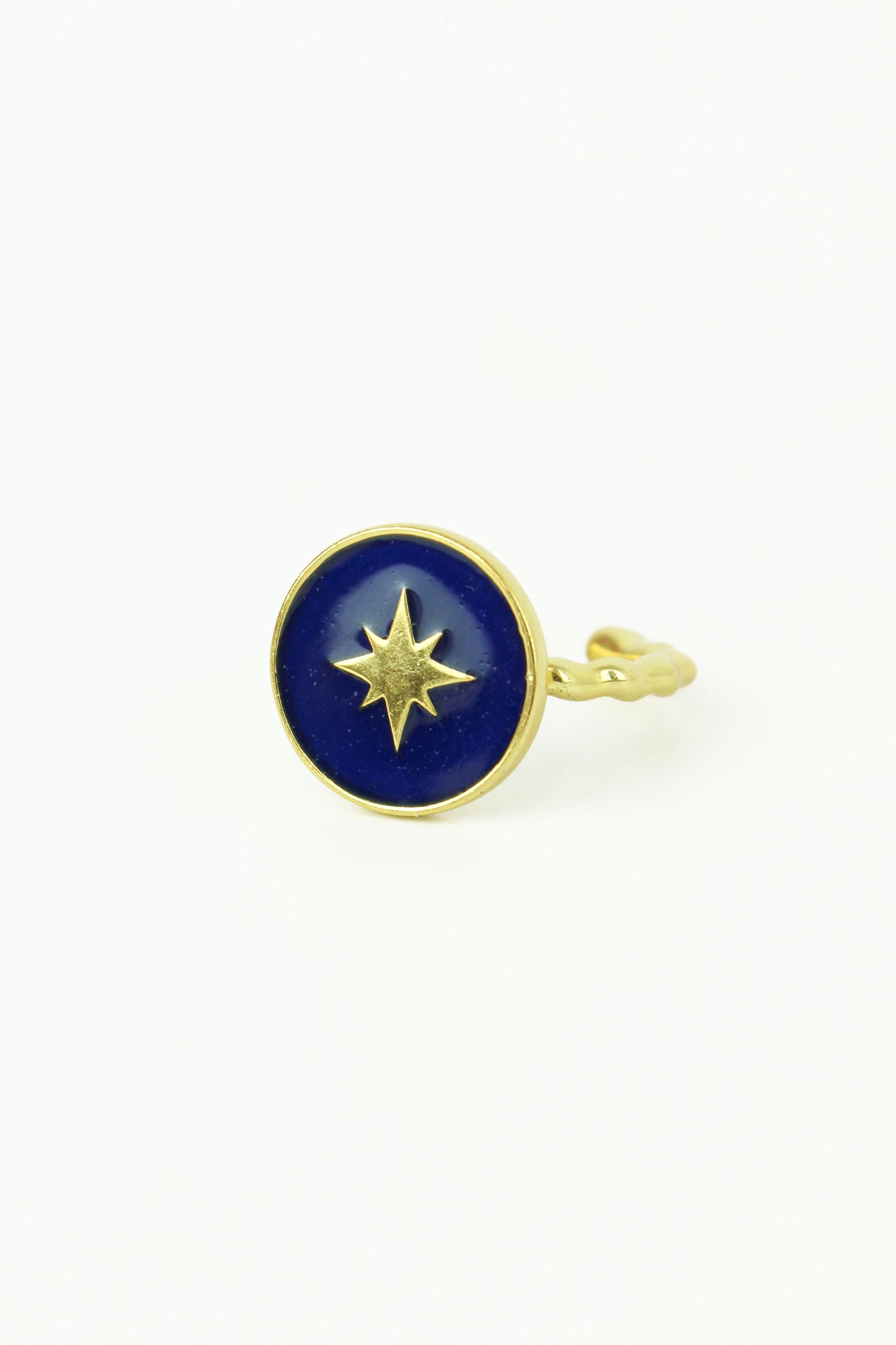 NAVY ENAMEL STARBURST RING (7070002184379)
