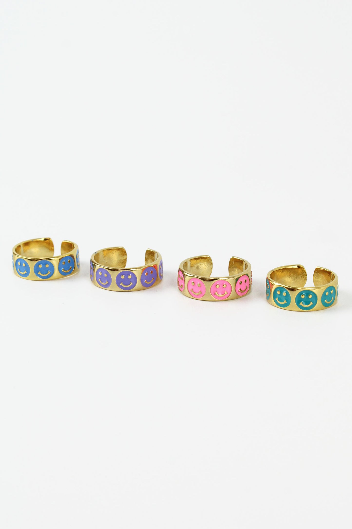 smiley rings set of 4 (8011137908952)