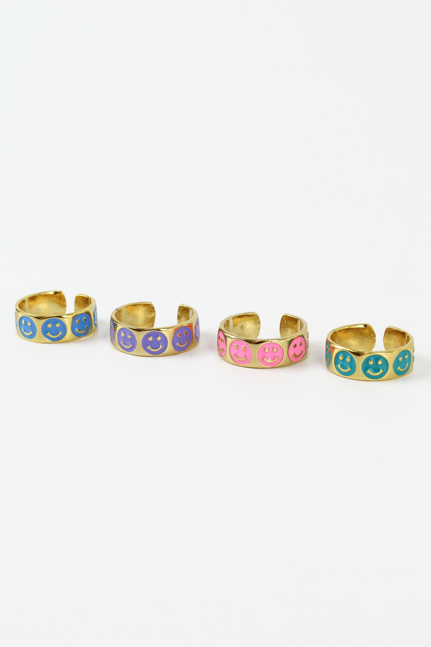smiley rings set of 4 (8011137908952)