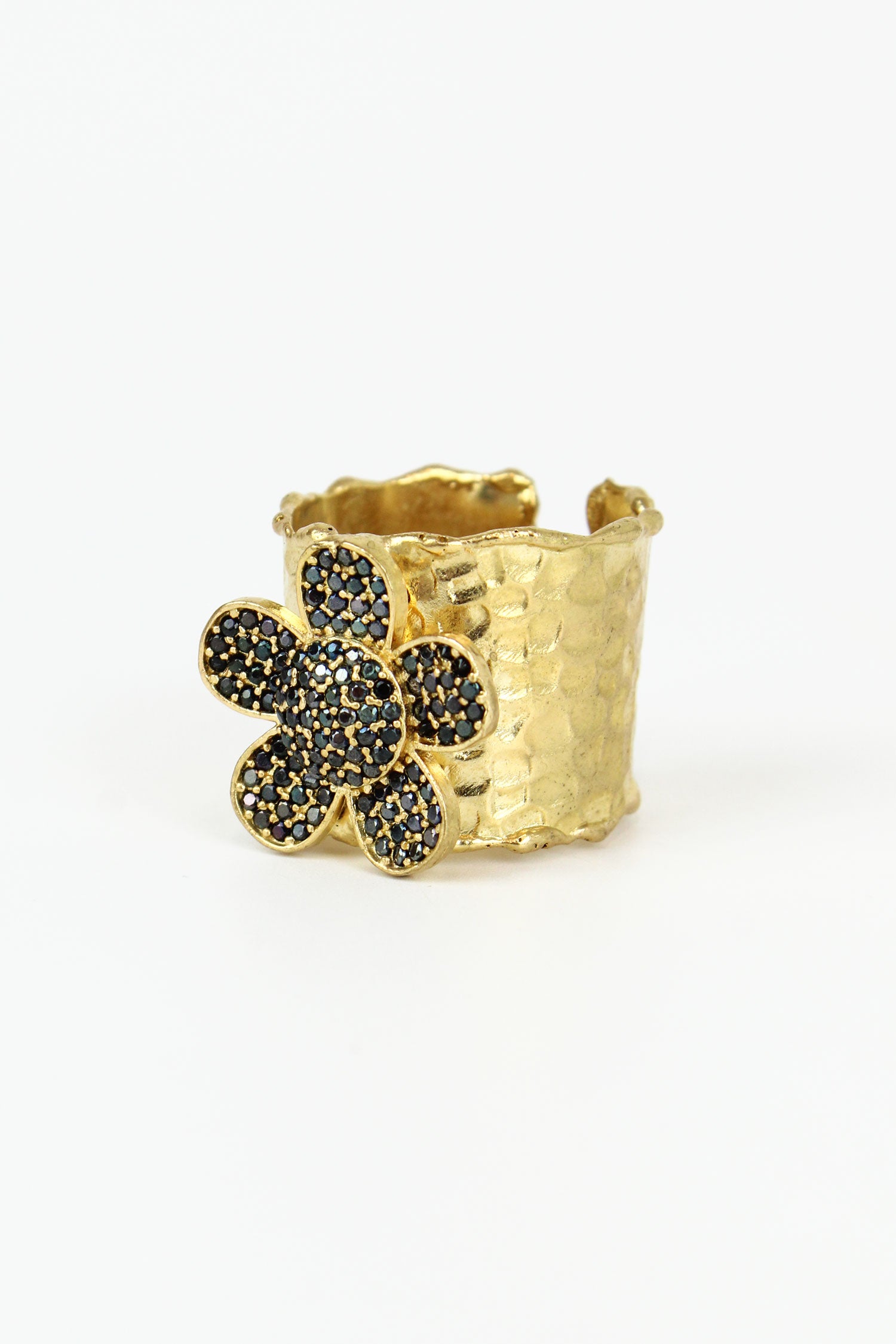 BLACK FLOWER RING (8011143676120)