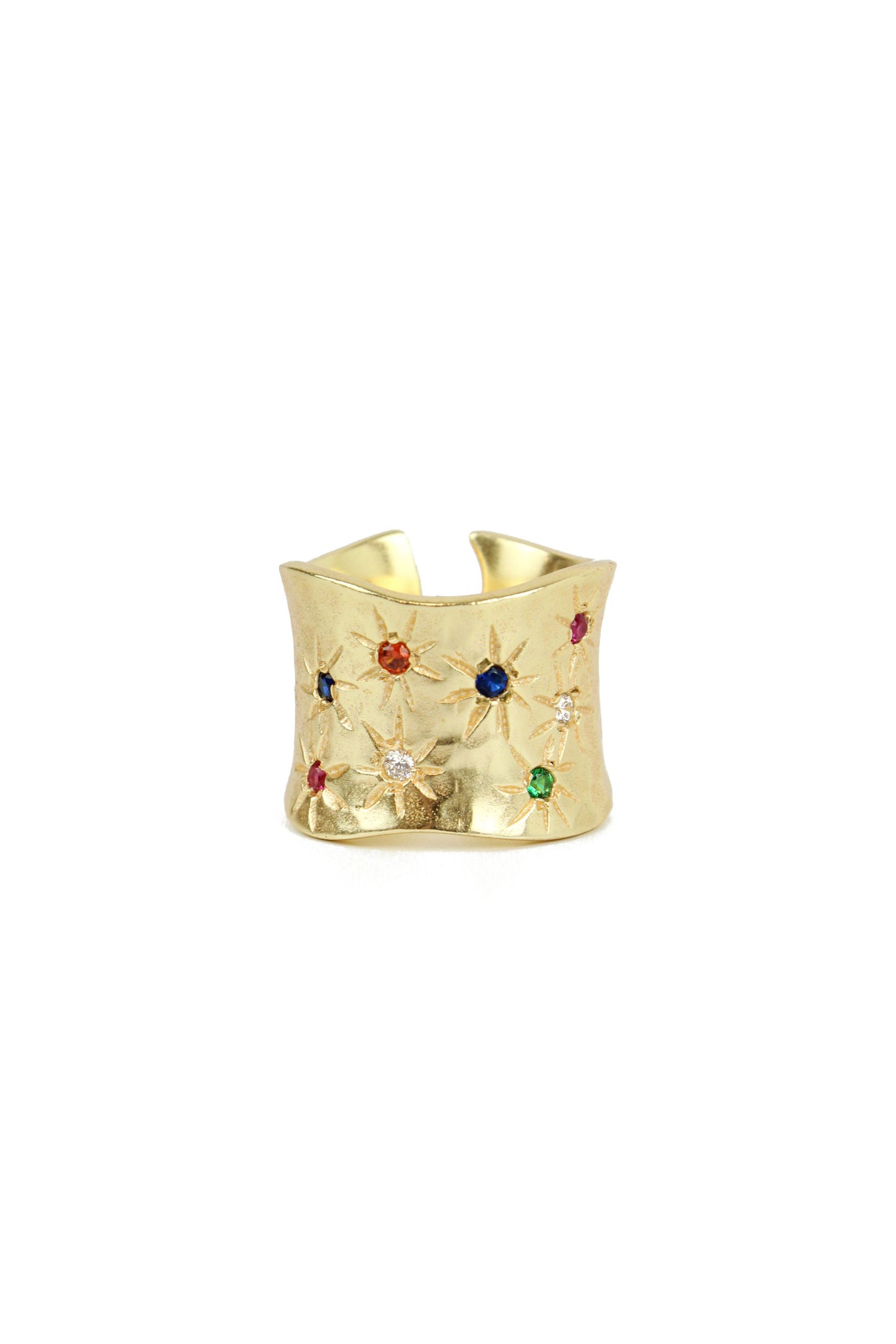 THICK MULTI GEM STUDDED RING IN SMALL, MEDIUM AND LARGE ADJUSTABLE SIZE (8011152883928)