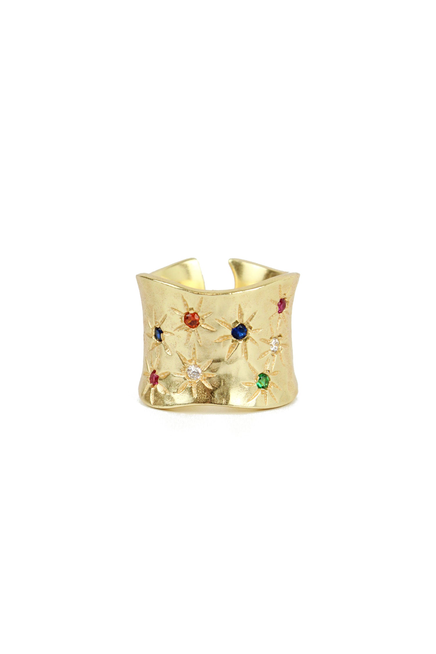 THICK MULTI GEM STUDDED RING IN SMALL, MEDIUM AND LARGE ADJUSTABLE SIZE (8011152883928)