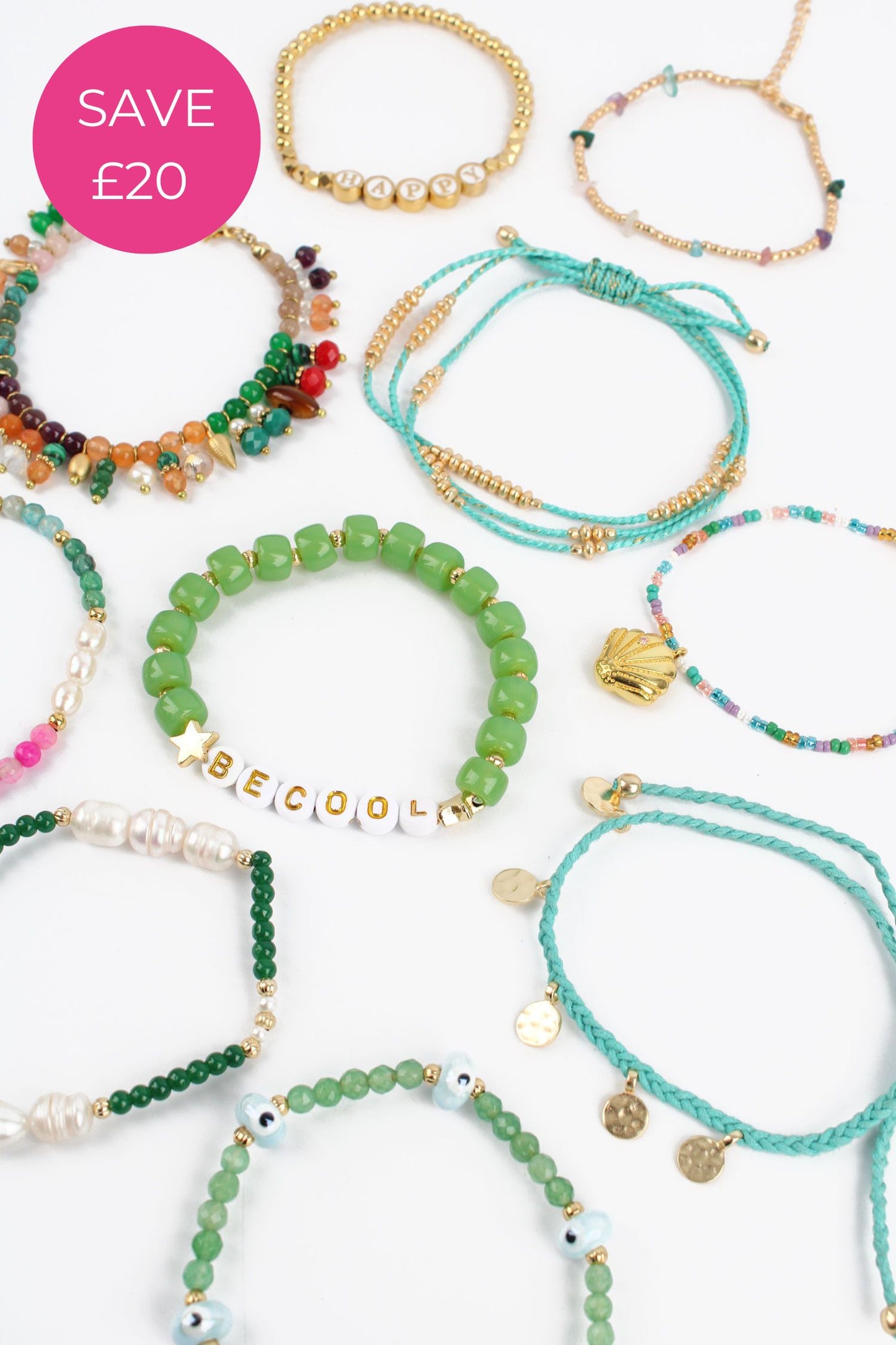 THE GREEN ONE: PACK OF 10 BRACELETS