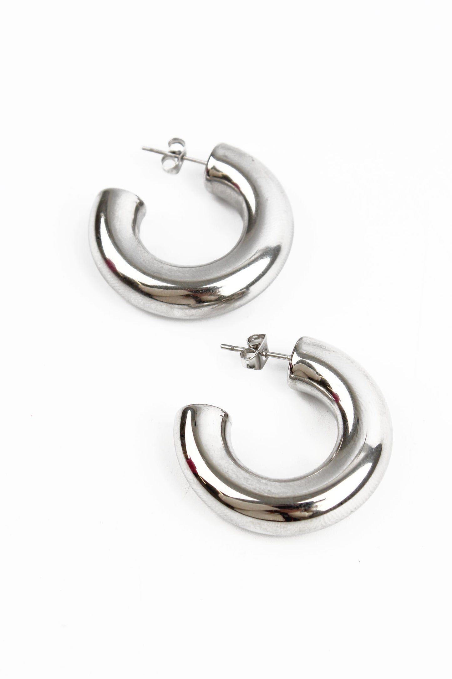 SILVER CHUNKY HOOP