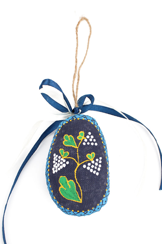 UKRAINIAN FOLK ART | BLUE EASTER EGG HANGING DECORATION