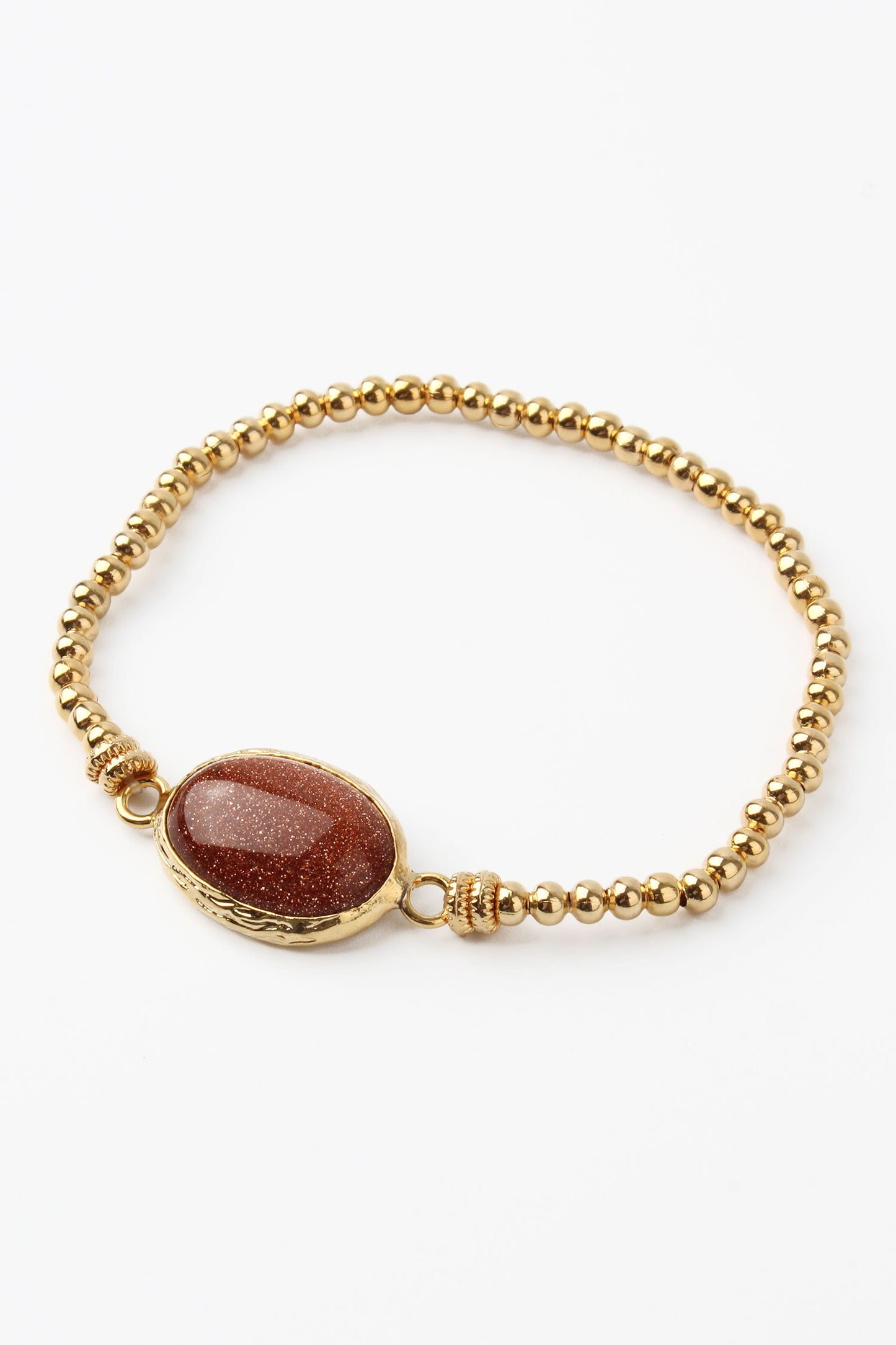 SPARKLE BROWN GEMSTONE GOLD BRACELET