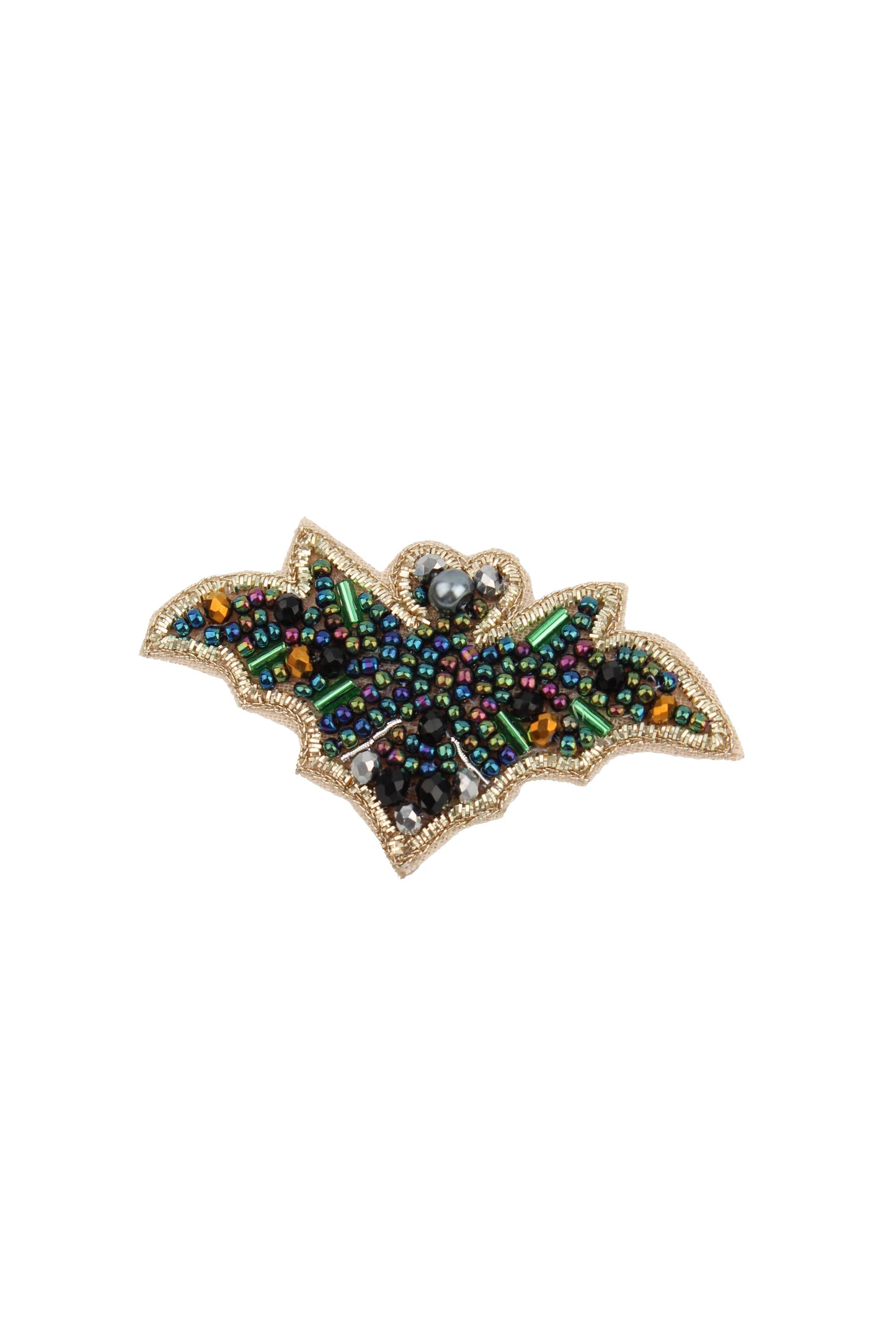 HALLOWEEEN SPARKLY BAT BEADED BROOCH