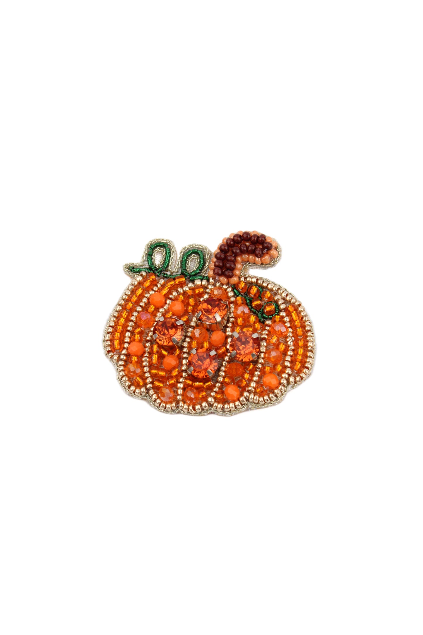 HALLOWEEN SPARKLY ORANGE PUMPKIN BROOCH