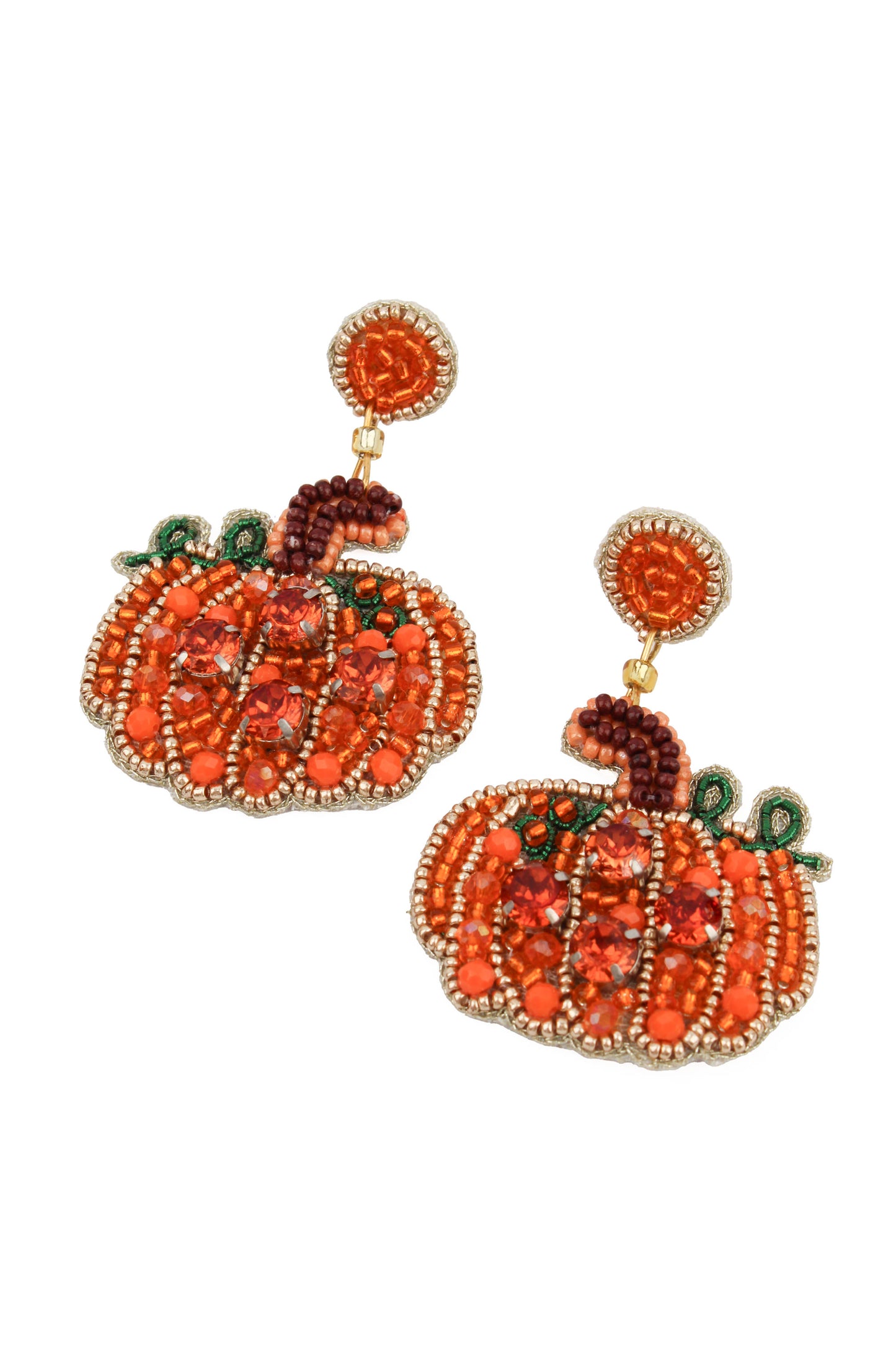 HALLOWEEN SPARKLY ORANGE PUMPKIN EARRINGS