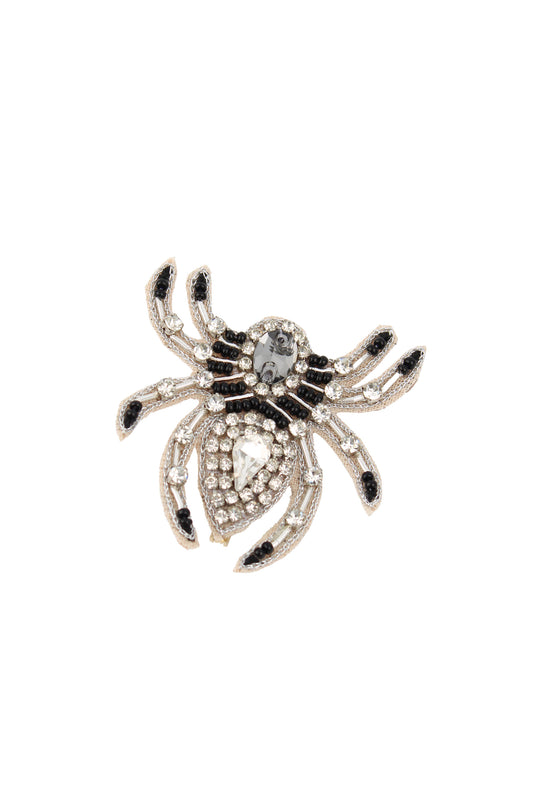 HALLOWEEN SPARKLY SPIDER BEADED BROOCH