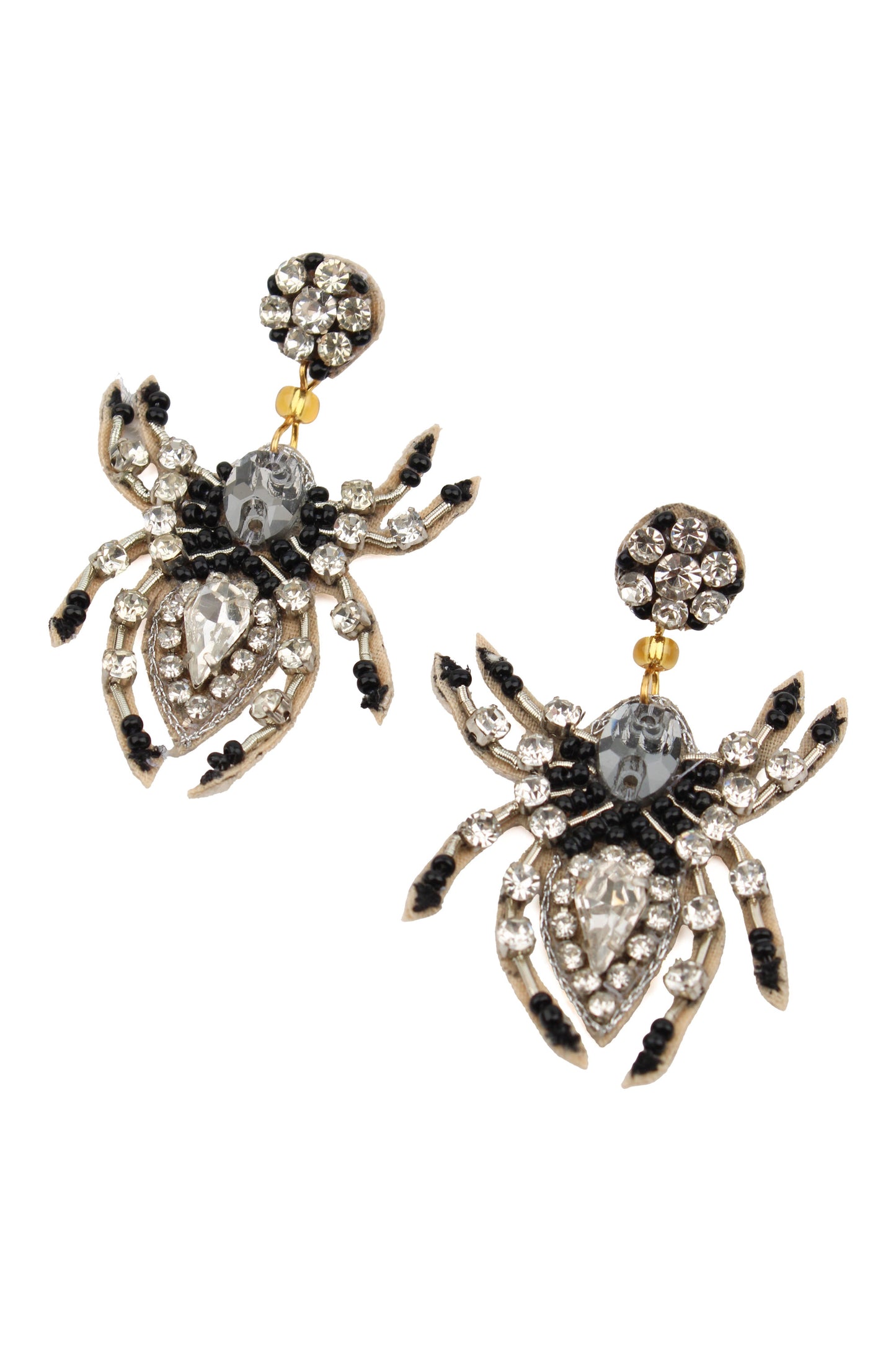 HALLOWEEN SPARKLY SPIDER BEADED EARRINGS