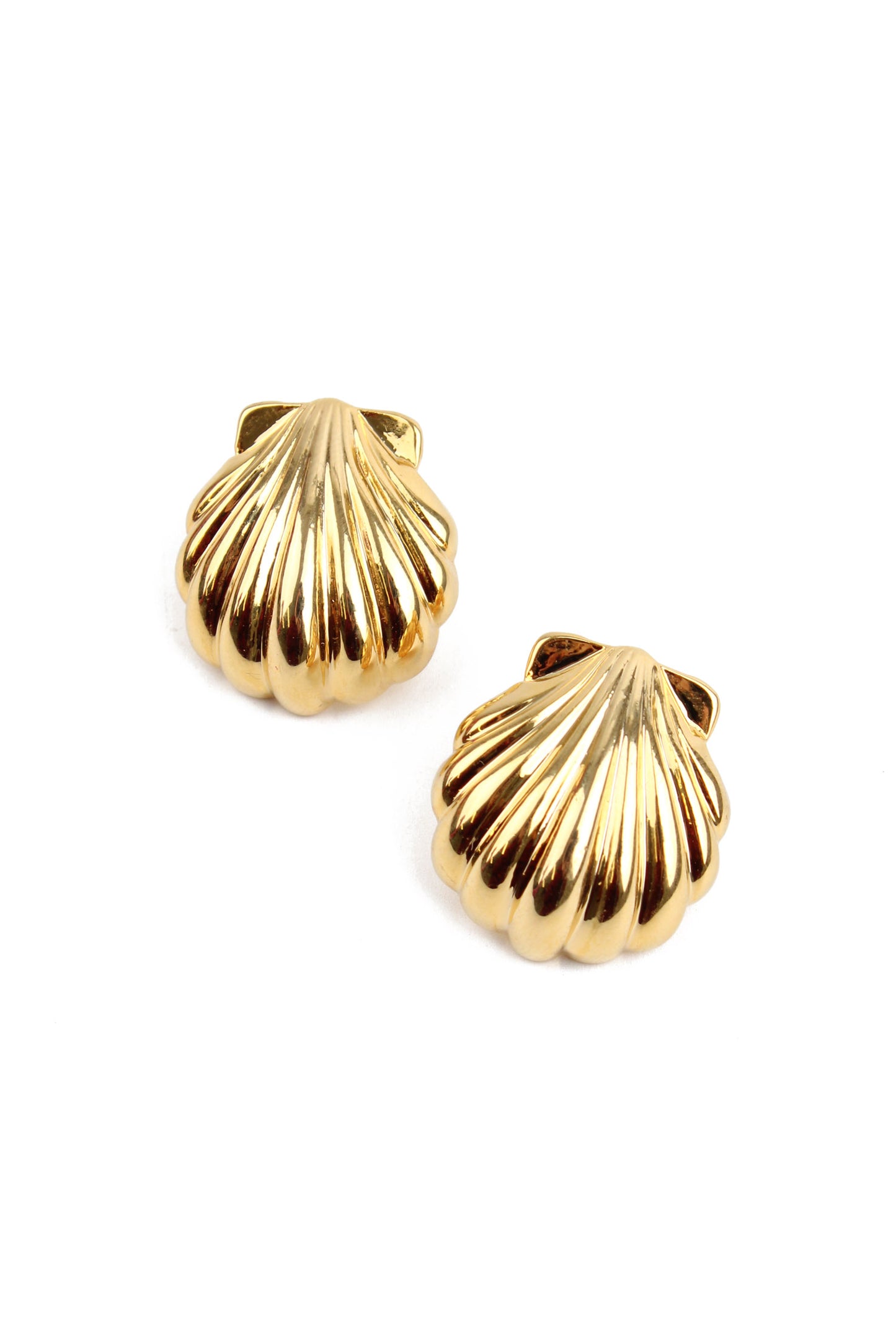 STATEMENT SHELL GOLD EARRING