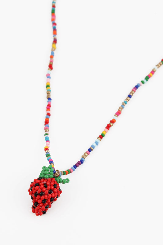 STRAWBERRY BEADED FRUIT NECKLACE