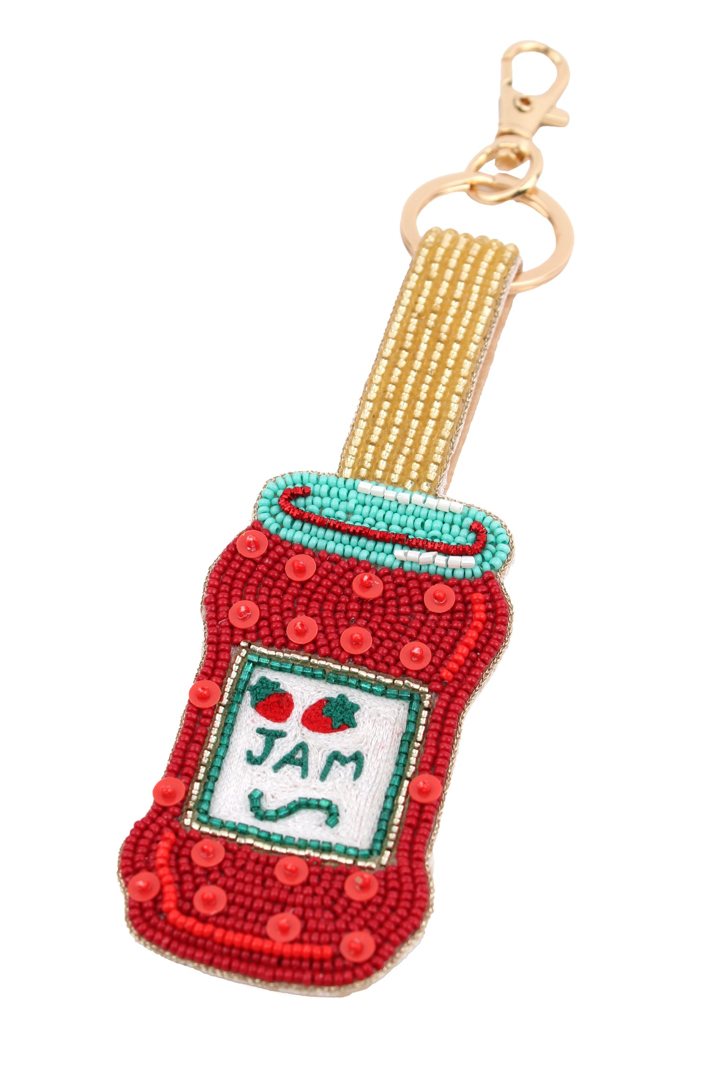 STRAWBERRY JAM JAR KEYRING/BAG CHARM