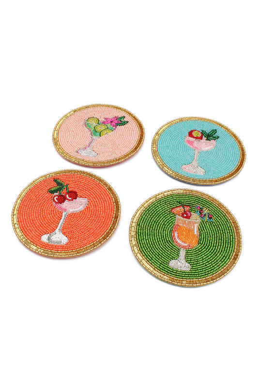 SUMMER COCKTAILS COASTERS - SET OF 4