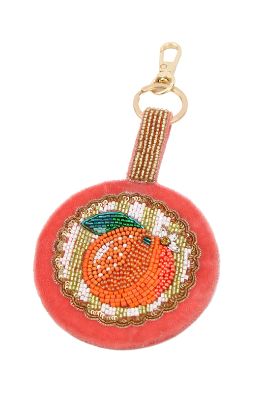 SUMMER ORANGE ROUND KEYRING/BAG CHARM