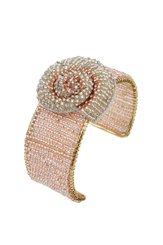 SWIRL SHELL BEADED CUFF