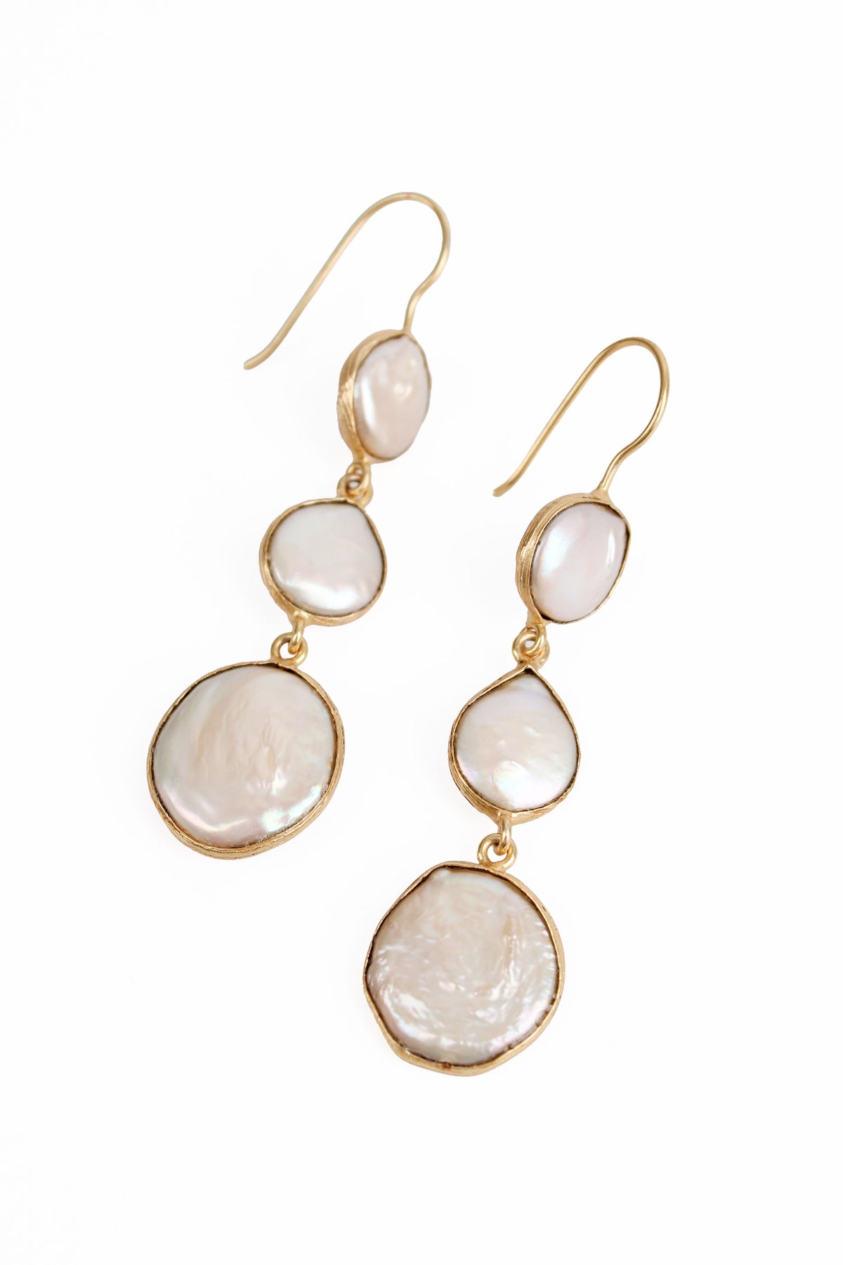 THREE PEARL DROP EARRINGS